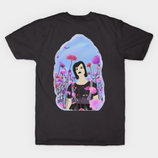 Emo girl in a flower field T-Shirt